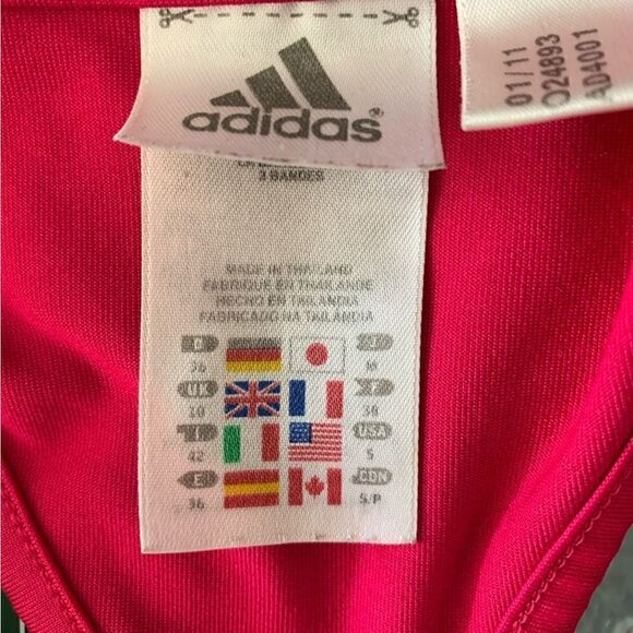Adidas Magenta Sports Bra, Small - Picture 3 of 3